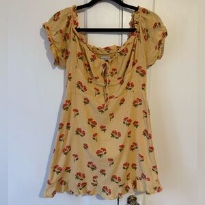 Urban Outfitters 100% cotton lined sun dress Medium Cherry Print